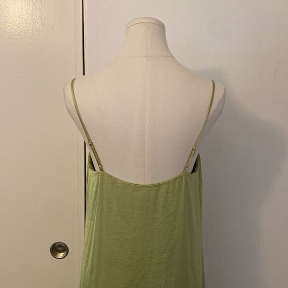 Aritzia Wilfred Satin Slip Dress with Thigh Slit in Light Green Size XS - Picture 7 of 13